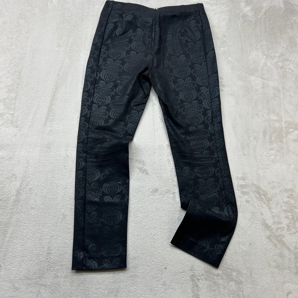 Anthropologie The Essential Skinny Pants‎ Womens 8 Black Damask Jacquard Floral